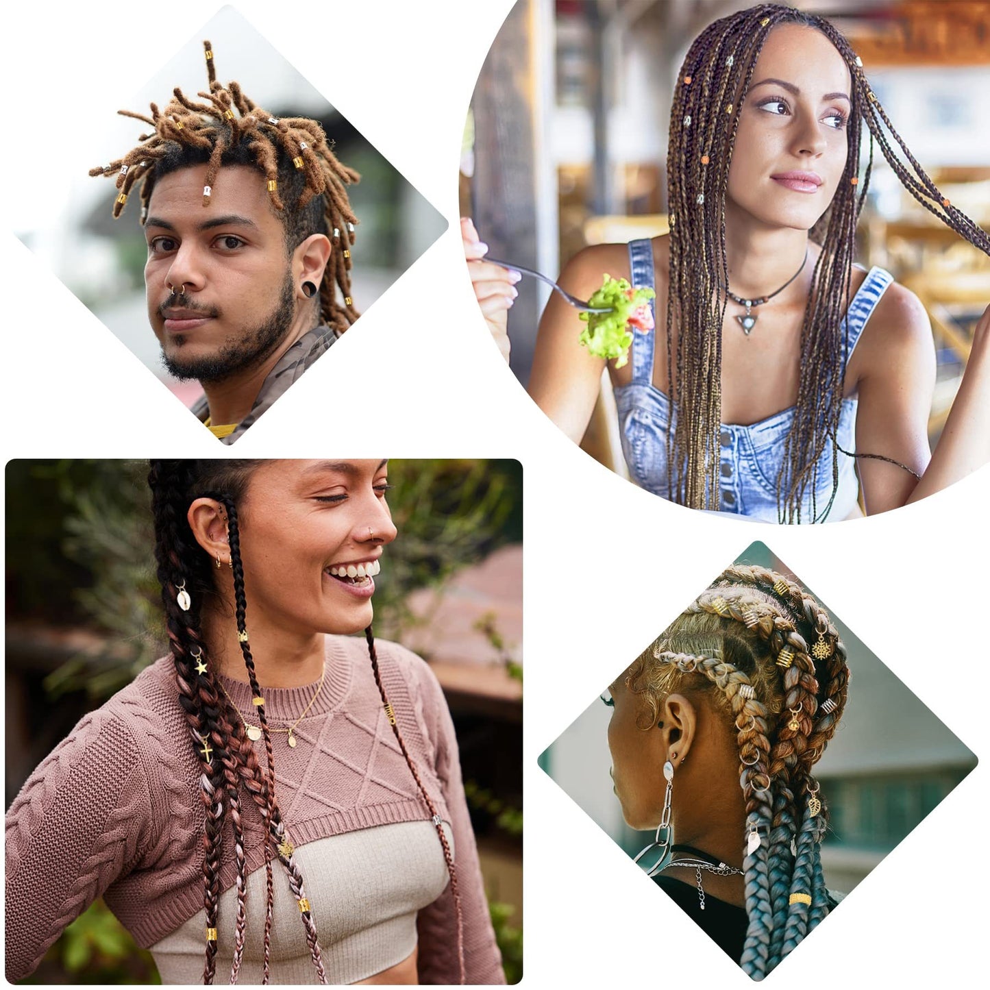 Pack Of 238 Dreadlocks Jewellery, Hair Rings, Hair Rings For Braids, With 3 Different Dreadlock Crochet Hooks, Metal, Gold, Silver, Braid Rings, Accessories For Braids Decoration,Amazon Is Banned