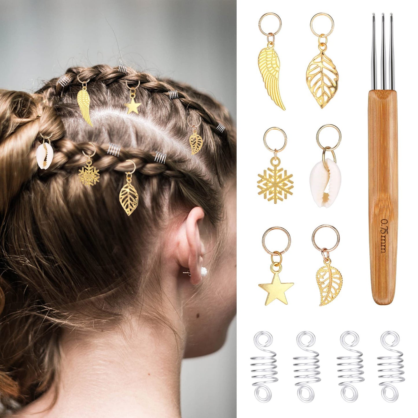 Pack Of 238 Dreadlocks Jewellery, Hair Rings, Hair Rings For Braids, With 3 Different Dreadlock Crochet Hooks, Metal, Gold, Silver, Braid Rings, Accessories For Braids Decoration,Amazon Is Banned
