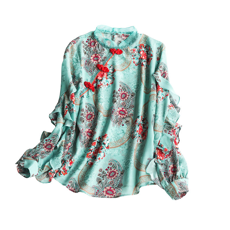 Silk print top