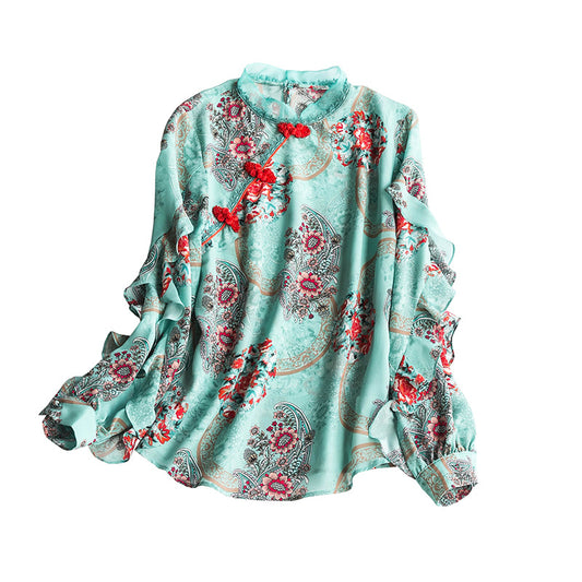 Silk print top